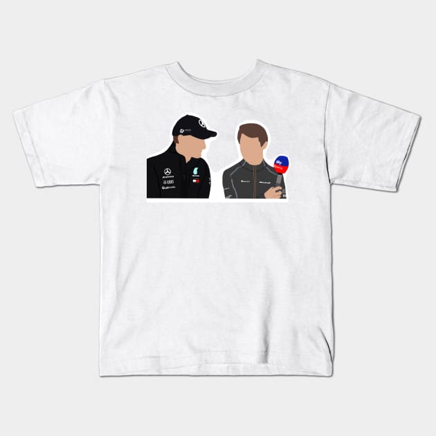 George Russell and Lando Norris Kids T-Shirt by emstanden25